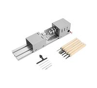 ANKROYU Mini torno profesional, pulidora de cuentas, máquina pulidora de joyas, herramienta rotativa de carpintería de alta precisión con construcción de aleación de aluminio para