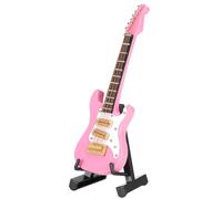 ANKROYU Miniature Guitar Replica, Miniature Guitar Ornaments, Includes a Display Box, Handmade Miniature Guitar Stand for Home Office Ornament 10cm
