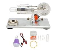 ANKROYU Modelo de motor de Stirling Modelo de baja temperatura Educativa Ciencias Educativas Placa base de acero inoxidable Diseño de vidrio de aleación de zinc para niños Proyecto