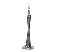 ANKROYU Modelo de Torre de Cantón, Delicado Recuerdo de Arquitectura en Miniatura Hecho a Mano para decoración del hogar y la Oficina, Regalo, Bronce Gris, 25cm (Gris)