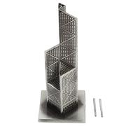 ANKROYU Modelo de Torre del Banco de China, Arquitectura Mundial Exquisita, Adorno de Escritorio de aleación, decoración para el hogar y la Oficina, Color Gris Plateado, 20cm de al