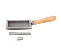 ANKROYU Molde de fundición de barra de oro de 4 pulgadas, molde de lingote de acero de aleación de grado profesional con mango de madera de haya para hacer joyas de bricolaje, fund