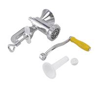 ANKROYU Molinillo de carne manual operado a mano, resistente, aleación de aluminio, molinillo de carne de madera compuesta para carne de res, cerdo, pollo, pescado, salchichas, pla