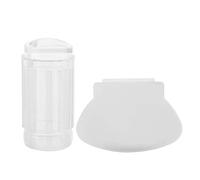 ANKROYU Nail Art Stamp Tool Clear Crystal Stamp Cabezal De Silicona Con Raspador, Clear Silicone Nail Stamper Head Scraper Nail Art Tool Nail Polish Stamper Scraper(Blanco transparente)