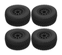 ANKROYU Neumáticos universales para coches RC, 4 unidades, 110 mm, de goma resistente con diseño de 10 radios para camiones de pista corta a escala 1/10, compatibles con Slash, y