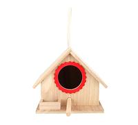 ANKROYU Nido Colgante de Madera de Pino Duradero para decoración de jardín al Aire Libre, estación de alimentación con cordón Fuerte, Rojo, Azul, Verde, 18,5 cm (Día)