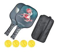 ANKROYU Paletas de Pickleball de Fibra de Carbono Profesional colocados con 4 Bolas y Bolsas de Transporte de Raquetas livianas de Alto Rendimiento para Juegos Deportivos al Aire