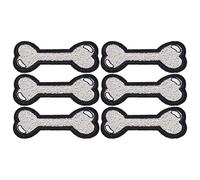 ANKROYU Patches Sew Dog Patrón de hueso de hueso de hierro bordado de hierro en parches para decoración y reparación de ropa 6 piezas de algodón DIY PACK PAQUE