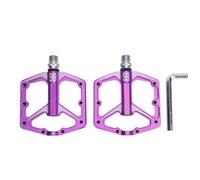 ANKROYU Pedales de ciclismo 3 Pedales de aleación de aluminio sin deslizamiento de rodamiento sellado para montaña Pedales de bicicleta de alto rendimiento duraderos con llave hexa (Púrpura)