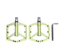 ANKROYU Pedales de ciclismo 3 Pedales de aleación de aluminio sin deslizamiento de rodamiento sellado para montaña Pedales de bicicleta de alto rendimiento duraderos con llave hexa (Verde)