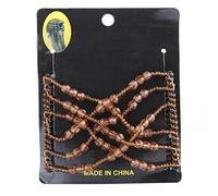 ANKROYU Peineta mágica elástica de doble peineta con cuentas, accesorio para el cabello de plástico duradero para mujeres y niñas de todo tipo de cabello. Colores: negro, café, mor (Cafetería)