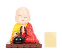 ANKROYU Pequeño Monje Budista Adorno Solar Linda Figura de Monje con energía Solar con Movimiento de oración en Movimiento para decoración del hogar, Oficina, Coche, Material ABS d (Tipo Divertido)