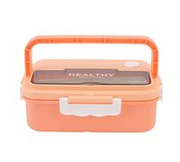 ANKROYU Plastic 3 Compartment Lunch Box 1000ml Microwave Safe Box With Handle For Kids Adults Students Office Worker School Picnic Lightweight Stylish Food Grade Container (Rosa)