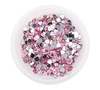 ANKROYU Point Back Rhinestones Joyas de bricolaje Kit 1000pcs Rhinestones en forma de corazón para accesorios de ropa Decoración de color verde rosa 8 mm (Rosado)