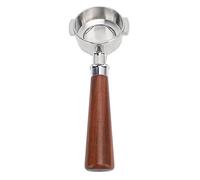 ANKROYU Portafiltro sin fondo de 58 mm Portafiltro de espresso de un solo pico de grado comercial de acero inoxidable con mango de madera maciza para baristas y cafeterías Compatib (Rama ácida roja