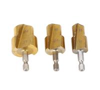 ANKROYU PPR PVC Pipe Reamer Bits High Carbon Steel Professional Pipe Fiting Expander Kit de perforación Paso con vástago hexagonal para tuberías PPR PPR PPR 19 mm 24 mm 3 mm 3pcs