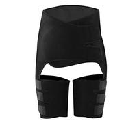 ANKROYU Pretina 3 en 1 Cinturón recortador de cintura Cintura alta Soporte para muslos Levantador de cadera para mujeres Fitness Yoga Gimnasio Entrenamiento Negro Poliéster Neopren (S/M)