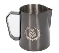 ANKROYU Professional Frothing Jug Pitcher 600ml Stainless Steel Milk Frother Cup with Eagle Spout Barista Grade Milk Frothing Pitcher for Latte Art and Cappuccino Making (Negro)