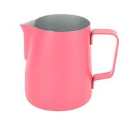 ANKROYU Professional Milk Frothing Pitcher 380ml Stainless Steel Barista Grade Frother Cup with Pointed Spout for Latte Art Coffee Tea Making Home Cafe Use Durable 304 Food Safe Ma (Rojo)