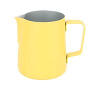 ANKROYU Professional Milk Frothing Pitcher 380ml Stainless Steel Barista Grade Frother Cup with Pointed Spout for Latte Art Coffee Tea Making Home Cafe Use Durable 304 Food Safe Ma (Amarillo claro)