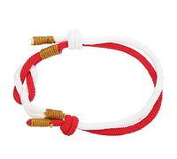 ANKROYU Pulsera de pareja Pulsera de cuerda trenzada ajustable hecha a mano para parejas aniversario de bicolor pulsador de amor para él sus joyas de cuerda de nylon 1 par (Petirrojo)