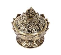 ANKROYU Quemador de Incienso de Lotus Form, aleación de Zinc Soporte De Incienso, Cono De Palo De Humo De Reflujo Vintage, Mini Quemador Incienso Vintage, Quemador De Incienso De Carbón para Hogar