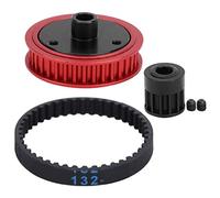 ANKROYU RC Belt Gear Caja de cambios Juego de tornillos de correa Aleación de aluminio de alto rendimiento Goma Durable Kit de actualización de transmisión de transmisión silencios (Día)