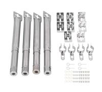 ANKROYU Reemplazo de tubo de quemador de horno universal, paquete de 4 tubos de quemador multifuncionales ajustables de acero inoxidable para hornos de gas, estufas, hogar, cocina,