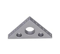 ANKROYU Regla triangular profesional Herramienta de medición engrosada de aleación de aluminio para carpintería y carpintería Medición del ángulo de altura Plata 15 mm