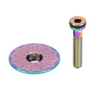 ANKROYU RISK Cubierta superior para auriculares de bicicleta Tapa de vástago de bicicleta de aleación de titanio Tapa superior universal para auriculares de 28,6 mm para bicicletas