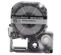 ANKROYU Rollos de repuesto de cinta de etiquetas PET de primera calidad, duraderos, resistentes al rayado por aceite y alcohol, para etiquetadoras KingJIM SR230C SR530C SR550C de l (Fondo plateado