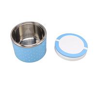 ANKROYU Round Insulated Lunch Box Stainless Steel Thermal Food Jar Leakproof Container for Office School Travel Picnic Outdoor Activity 13.2cm 332g (Azul)