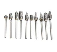 ANKROYU Router Bit Set 10pcs High Precision Engraving Cutter with Double Slots for Woodworking Metal Engraving Tungsten Steel Carbide Rotation File (Caja transparente de doble diseño)