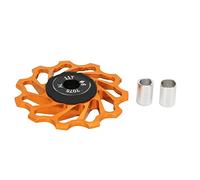 ANKROYU Rueda de cambio trasera de bicicleta de montaña 11T, rodillo guía de rueda trasera de cerámica de Metal, accesorio para bicicleta (oro 11T)