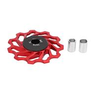 ANKROYU Rueda de cambio trasera de bicicleta de montaña 11T, rodillo guía de rueda trasera de cerámica de Metal, accesorio para bicicleta (11T roja)