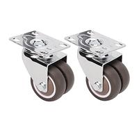 ANKROYU Ruedas giratorias silenciosas de 360 grados, de goma suave TPR, con absorción de impactos, para armarios, mesas, armarios y carritos, 2 unidades
