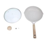 ANKROYU Sartén de fritura de piedra maifan profesional no stick eco sartén de cocción ecológico con tapa para la cocina casera 24 cm de gran tamaño