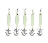 ANKROYU Señor de se corta Jig luminoso GLOW PIED 5 PPCS 8cm Cebado artificial con gancho de acero de alta carbono para agua salada de pesca de agua dulce ideal para peces de pesca (El verdadero