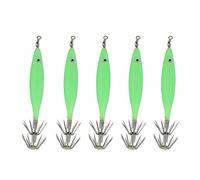 ANKROYU Señor de se corta Jig luminoso GLOW PIED 5 PPCS 8cm Cebado artificial con gancho de acero de alta carbono para agua salada de pesca de agua dulce ideal para peces de pesca (Verde brillante)