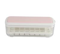 ANKROYU Silicone Ice Cube Mold BPA Square Ice Tray with Lid Press Plate Easy Release 24 Ice Cubes for Whiskey Cocktails Juices Home Bar Kitchen ABS PP PET Material 28x12.5x9cm (Rosado)