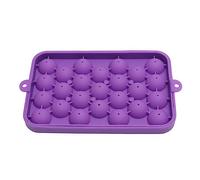 ANKROYU Silicone Ice Cube Tray Round Ice Sphere Maker 25 Grid Mini Ball Mold with Lid BPA Food Grade Easy Release for Cocktails Coffee Whiskey Home Bar Party Use Durable Quick ze (Púrpura)