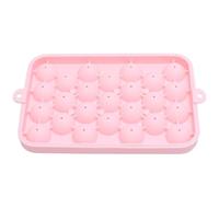 ANKROYU Silicone Ice Cube Tray Round Ice Sphere Maker 25 Grid Mini Ball Mold with Lid BPA Food Grade Easy Release for Cocktails Coffee Whiskey Home Bar Party Use Durable Quick ze (Rosado)