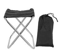 ANKROYU Silla Plegable portátil de aleación de Aluminio, Taburete, Ligero, Compacto, Resistente, para Acampar al Aire, Picnic, Pesca, Tela Oxford, Asiento cómodo, Plateado, 22,5x2