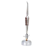 ANKROYU Soporte de tercera mano con Tweezer Herramienta de soldadura de joyería de servicio pesado 360 grados Punte curvo recto torio Tweezer para joyeros aficionados fabricantes d (Doblar la boca)
