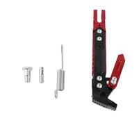 ANKROYU Soporte lateral para motocicleta, aleación de aluminio, altura ajustable, diseño antideslizante, rendimiento estable para motocicletas, color negro y rojo, 200 mm (Día)