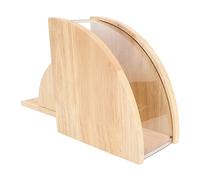 ANKROYU Soporte para filtro de café, estante de almacenamiento de madera maciza, contenedor organizador con diseño festoneado para accesorios de cocina y café, 16,8x15,7 cm, 2 unid