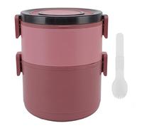 ANKROYU Stackable Lunch Box 1600ml 2 Tier Large Capacity Food Grade Plastic Heat Preserving Leakproof Microwave Safe Container for Adults Office School (Xiya rojo)