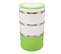 ANKROYU Stackable Stainless Steel Thermal Lunch Container Insulated Leakproof Portable Box For Office School Picnic Party 3 Layer Large Size Food Grade Material (Verde)