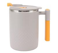 ANKROYU Stainless Steel Insulated Coffee Mug With Handle Elegant Design 450ml Capacity Proof Durable For Home Office School 304 Stainless Steel (Gris claro)