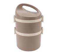 ANKROYU Stainless Steel Insulated Lunch Box 2 Tier Leakproof Food Container Portable Thermal Lunch Box Keep Food Warm or Cold for School Office Picnic Work Travel Box Meal Prep (Marrón)